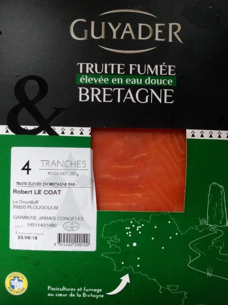 Truite fumée Bretagne élevée en eau douce