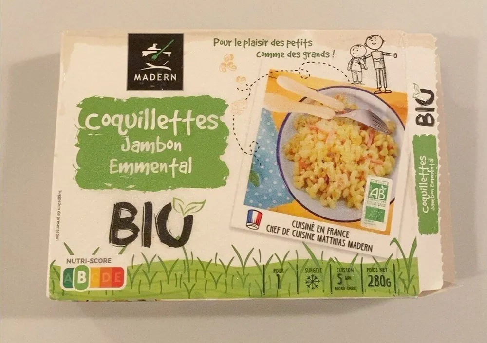 Coquillettes jambon emmental bio