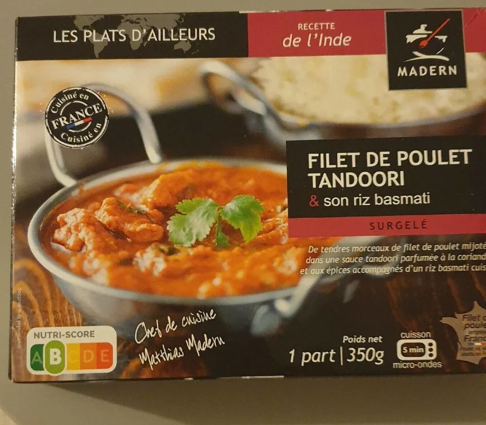 Filet de poulet tandoori et son riz basmati