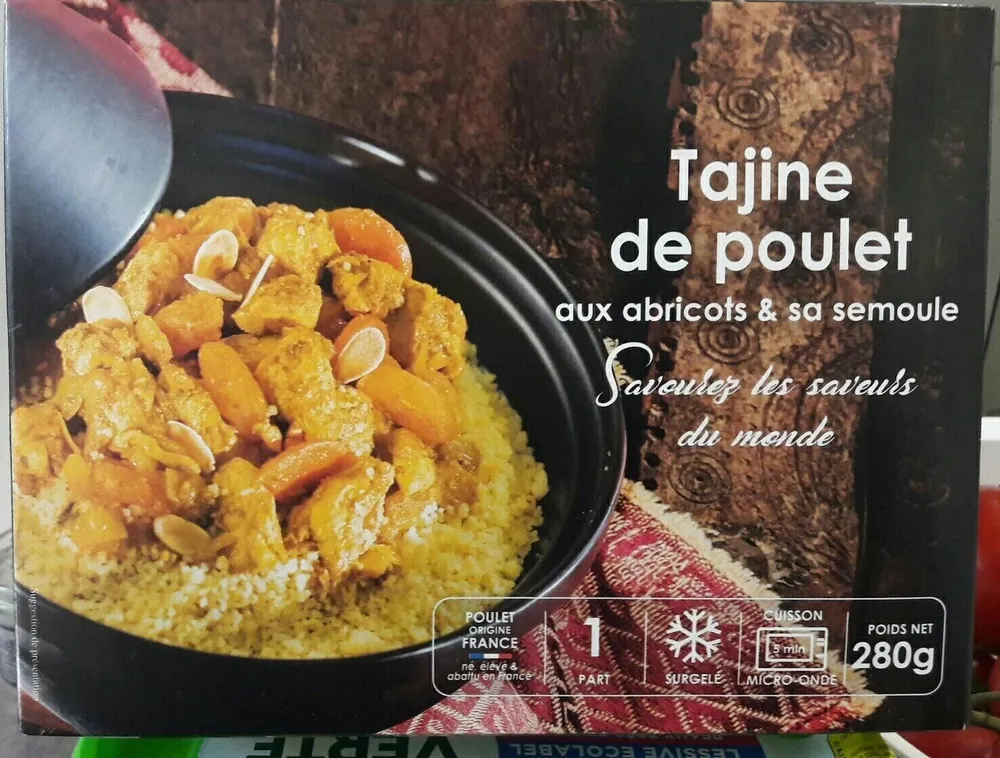 Tajine de poulet abricots et semoule