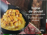 Tajine de poulet abricots et semoule
