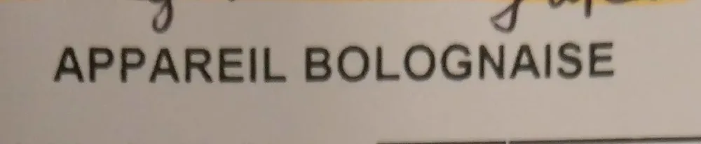 Appareil bolognaise