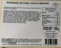 Rognons de porc sauce madère