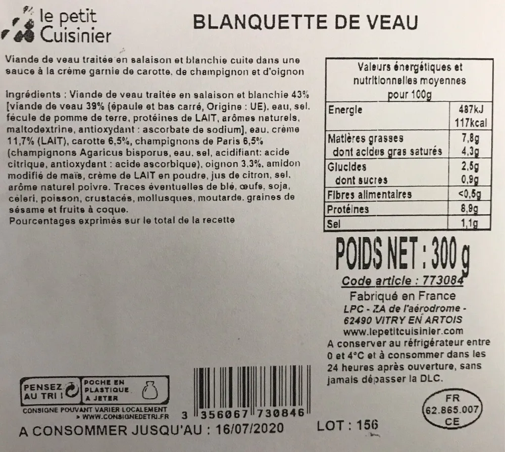 Blanquette de veau