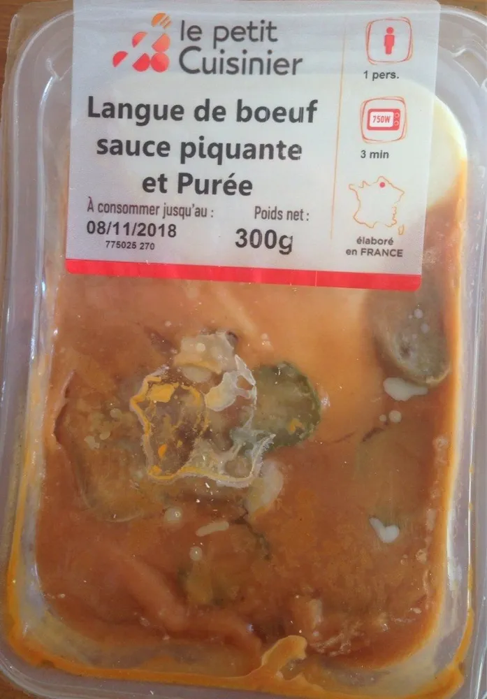 Langue de boeuf sauce piquante et purée