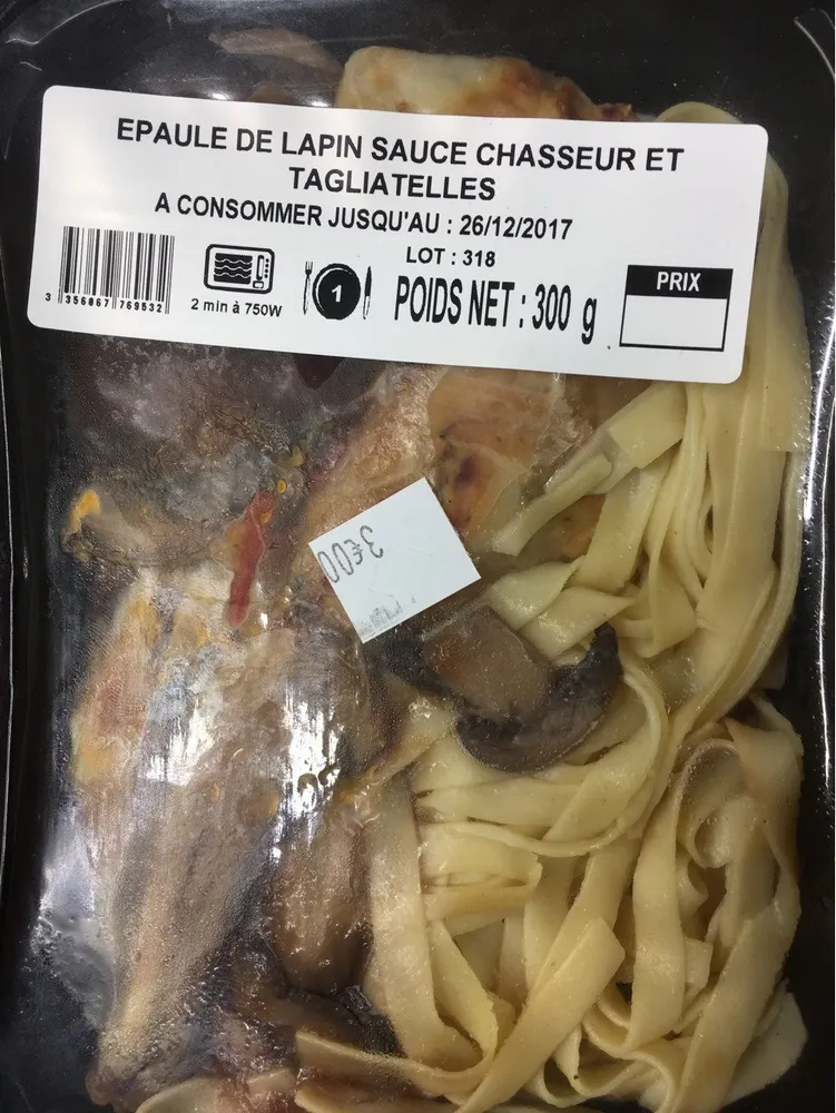 Epaule de lapin chasseur et tagliatelles