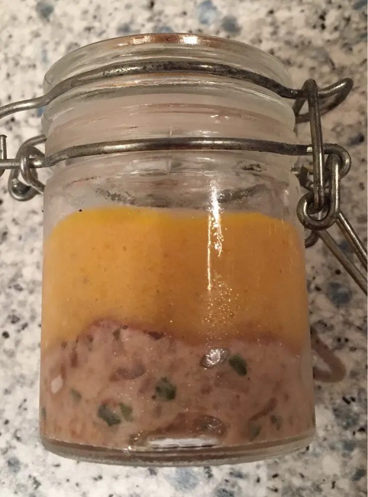 Verrine de butternut châtaignes et girolles