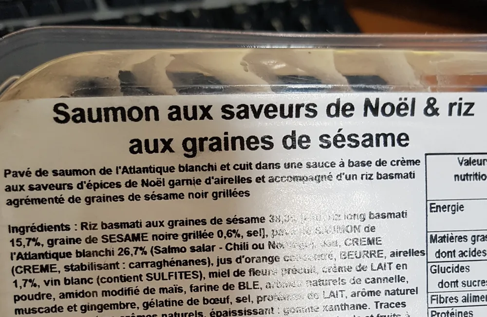 Saumon aux saveurs de noël et riz aux graines de sésame