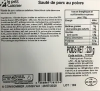 Sauté de porc au poivre