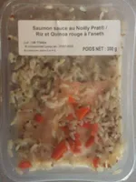 Saumon sauce au noilly prat riz et quinoa rouge a l’aneth
