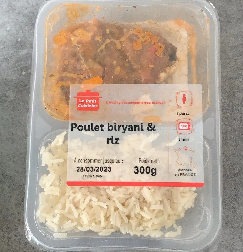 Poulet biryani & riz