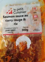 Saumon sauce au curry rouge et riz