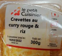 Crevettes au curry rouge et riz