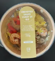 Crevettes sauce curry et riz