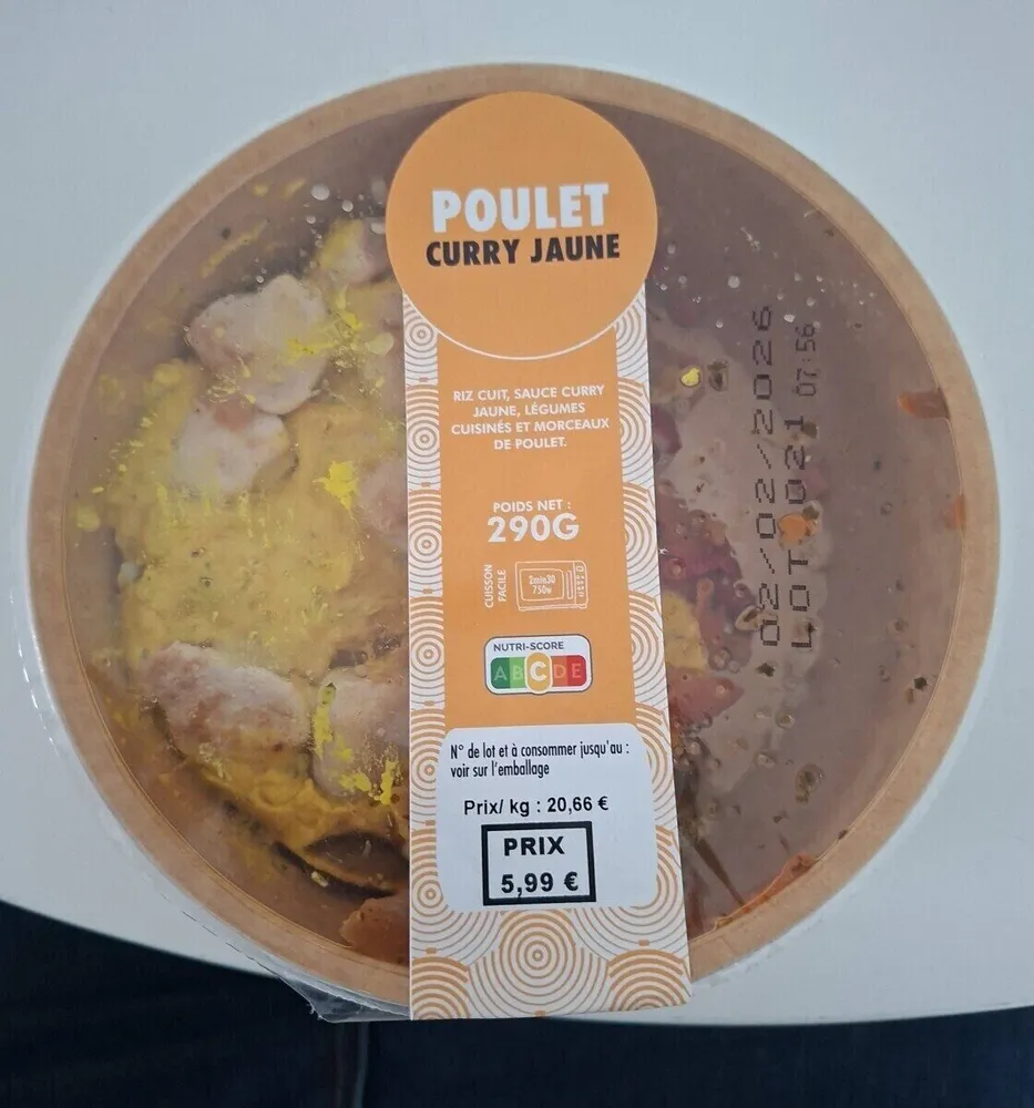 Poulet curry jaune