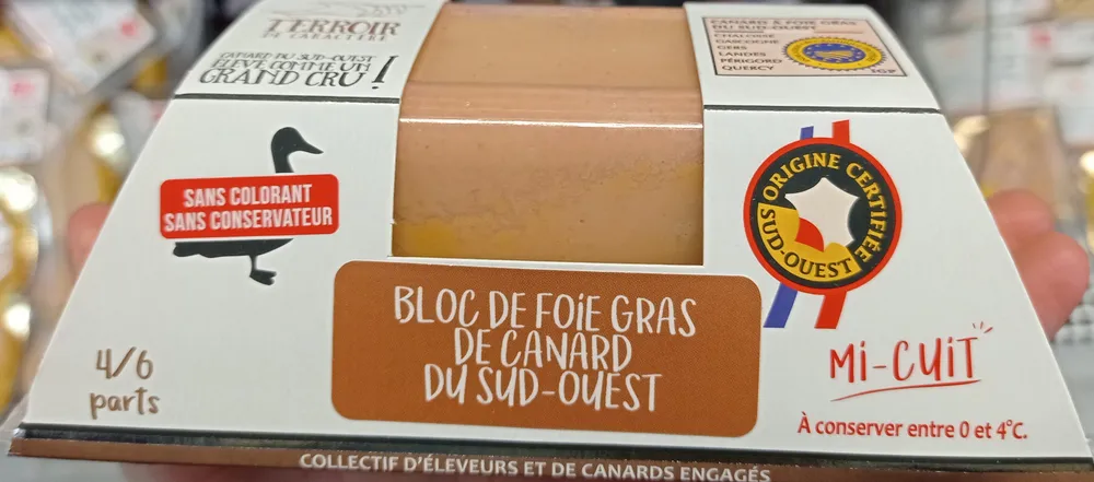 Bloc de foie gras de canard du Sud-Ouest