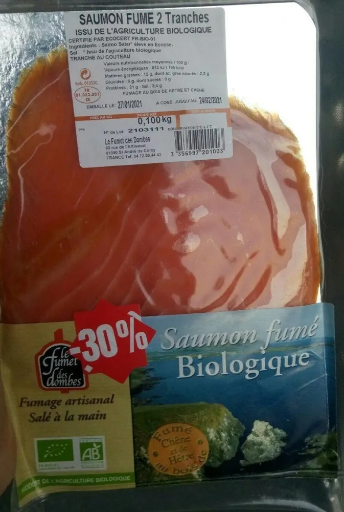 Saumon fumé biologique
