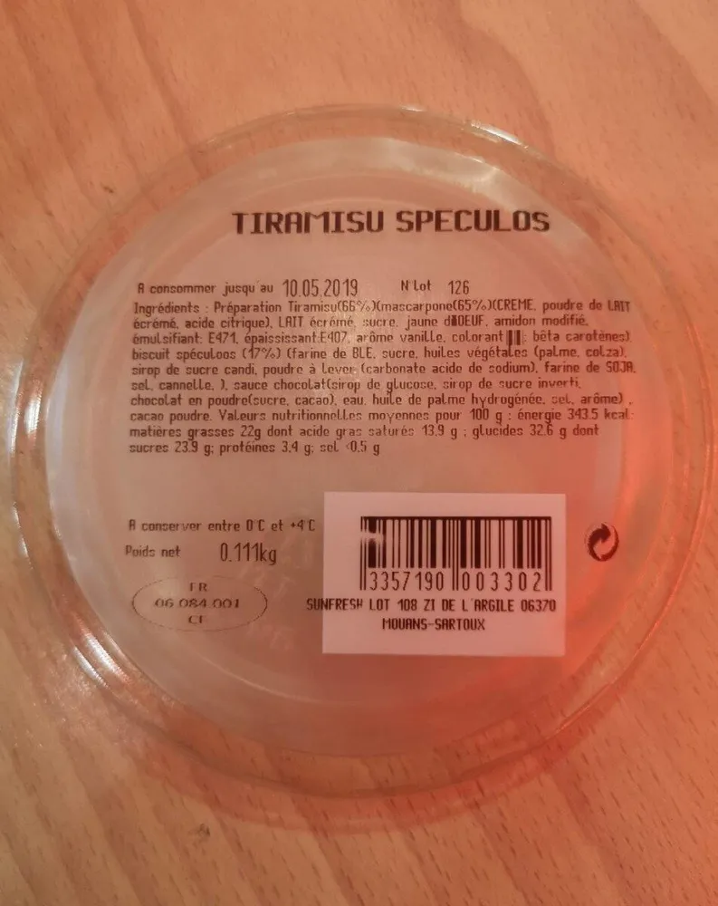 Tiramisu speculos