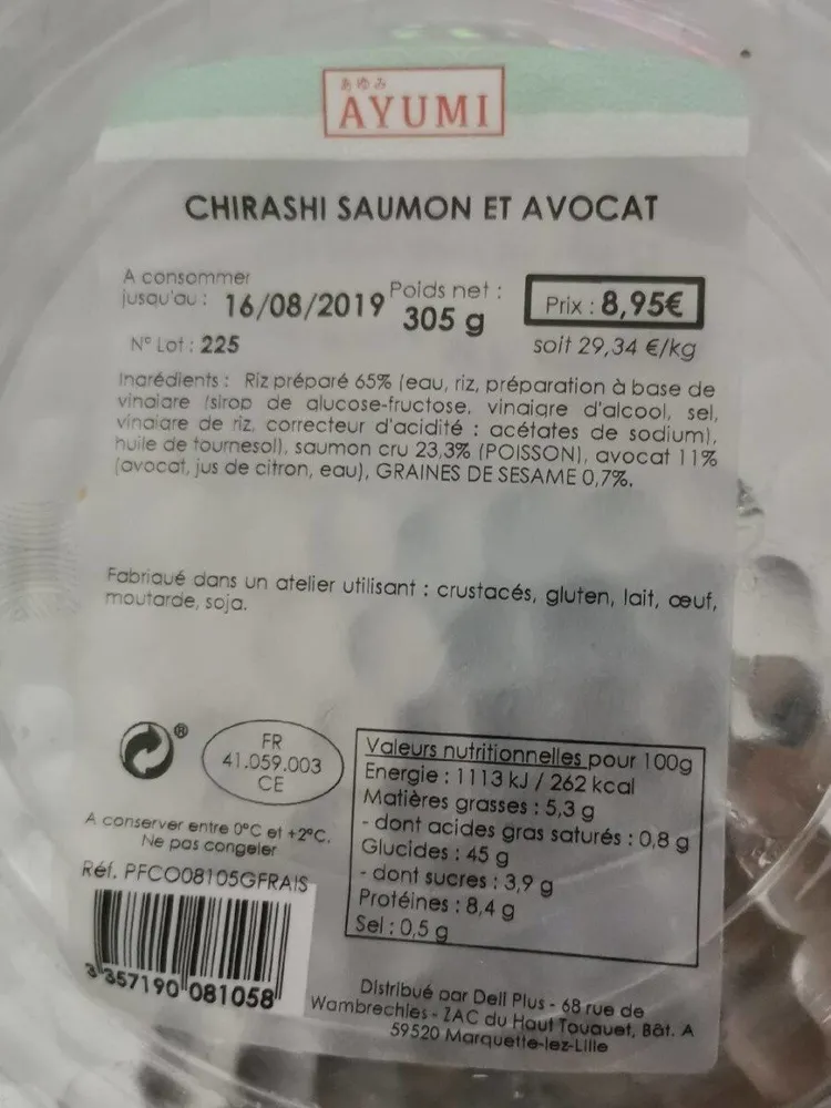 Chirashi saumon et avocat