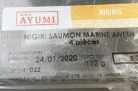 Nigiris saumon mariné aneth