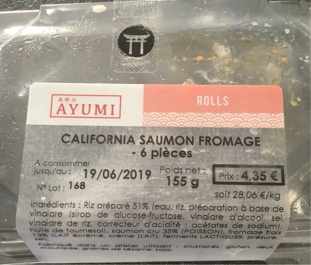 Rolls california saumon fromage
