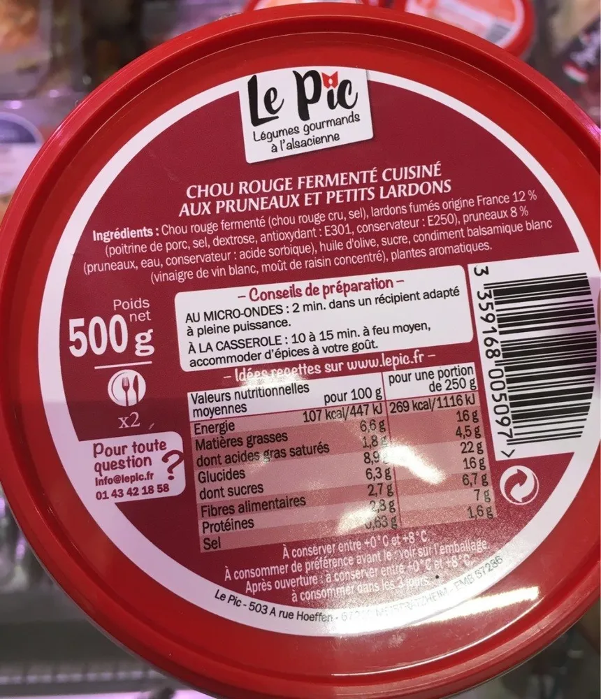 Chou rouge cuisiné