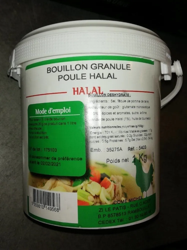 Bouillon granule poule halal