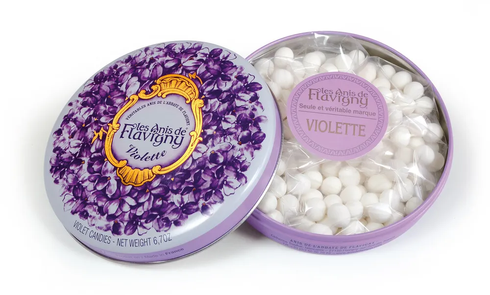Boite ronde violette