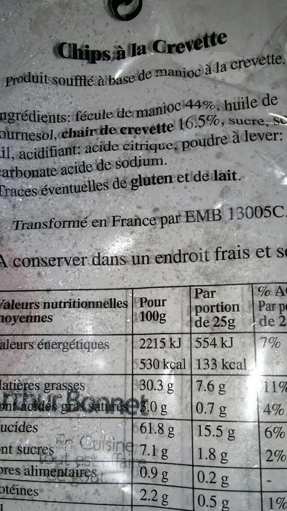 Chips à la crevette