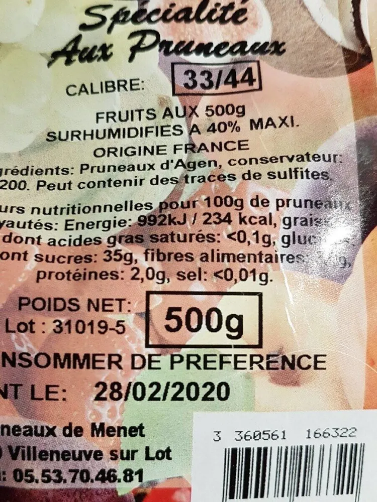 Spécialité aux pruneaux