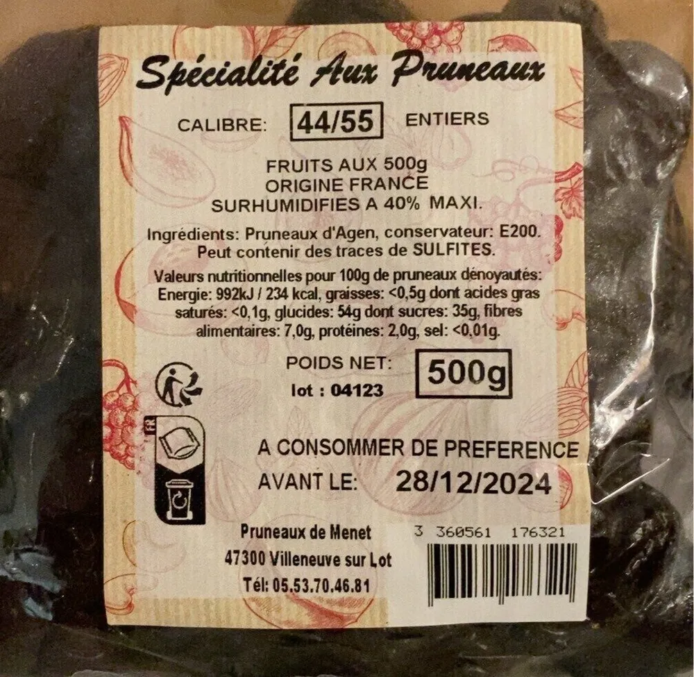 Spécialité aux pruneaux