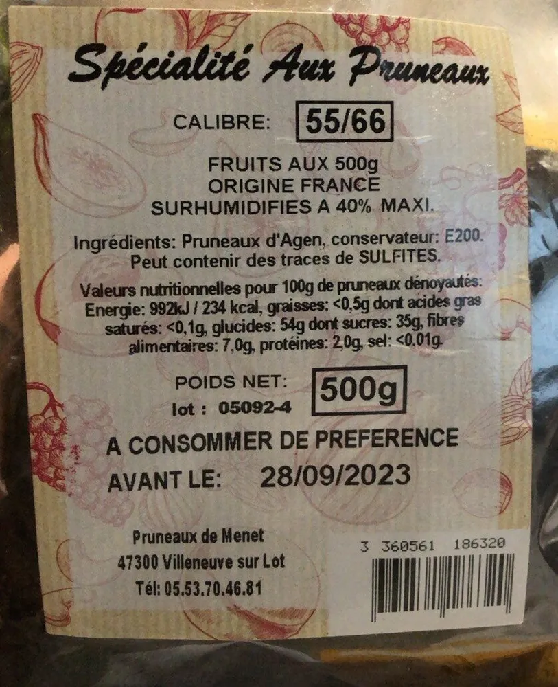 Spécialité aux pruneaux