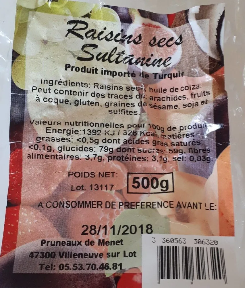Raisins secs Sultanine