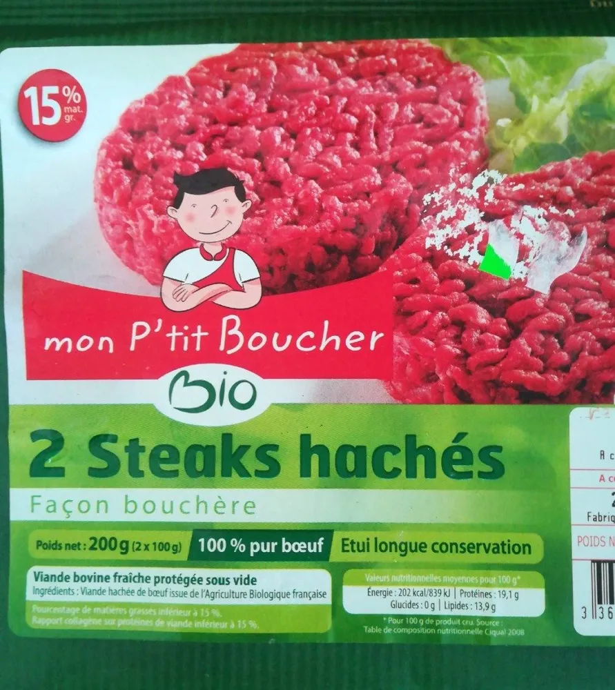 2 steaks hachés bio
