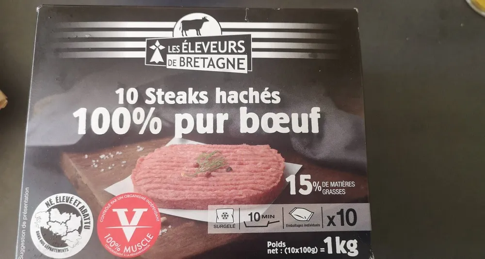 10 steaks hachés 100% pur bœuf