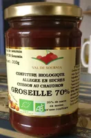 Groseille 70% - Confiture biologique allegée en sucres
