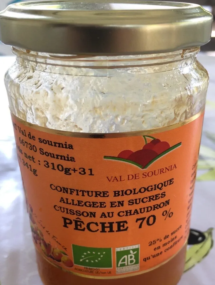 Confiture bio de pêche