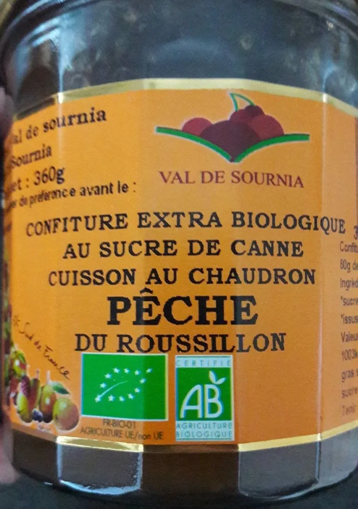 Confiture extra bio peche