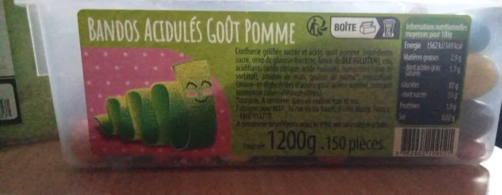 Bande acidulée goût pomme