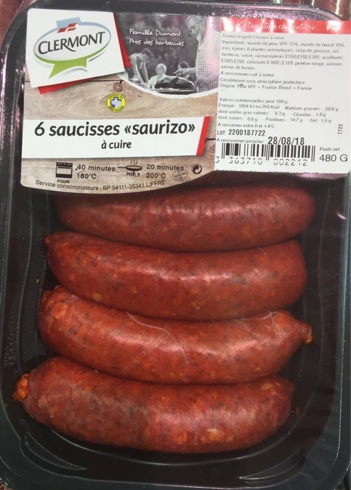 6 Saucisses "saurizo" à cuire