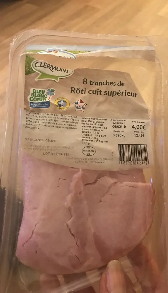 8 tranches de roti cuit supérieur
