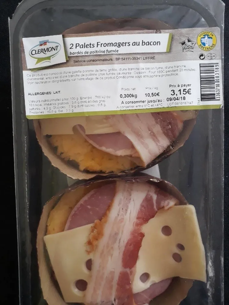Palet fromagers au bacon