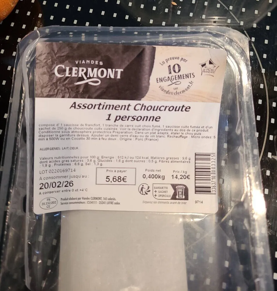 Assortiment de choucroute