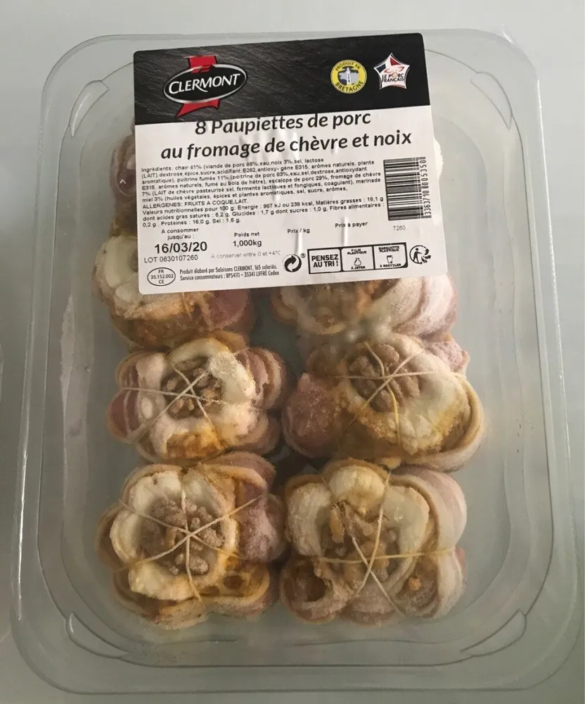 8 Paupiettes de porcs au fromage chevre et noix