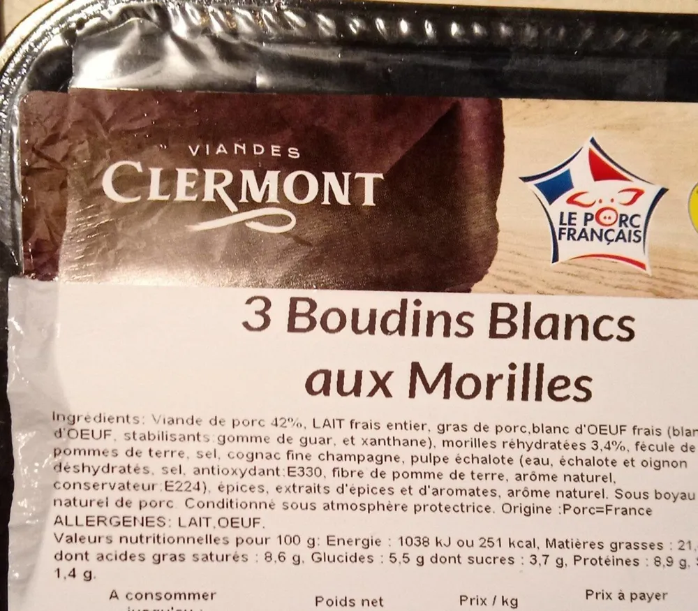 Boudins blancs aux Morilles