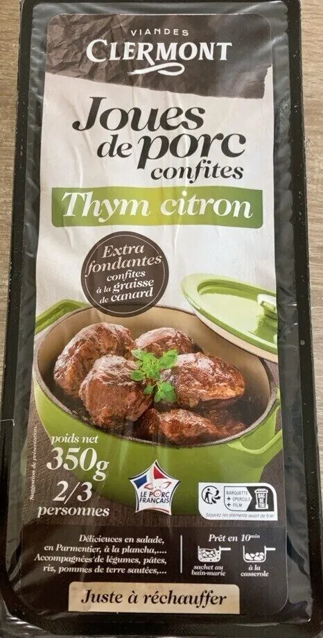 3 joues de porc confites thym citron a la graisse de canard
