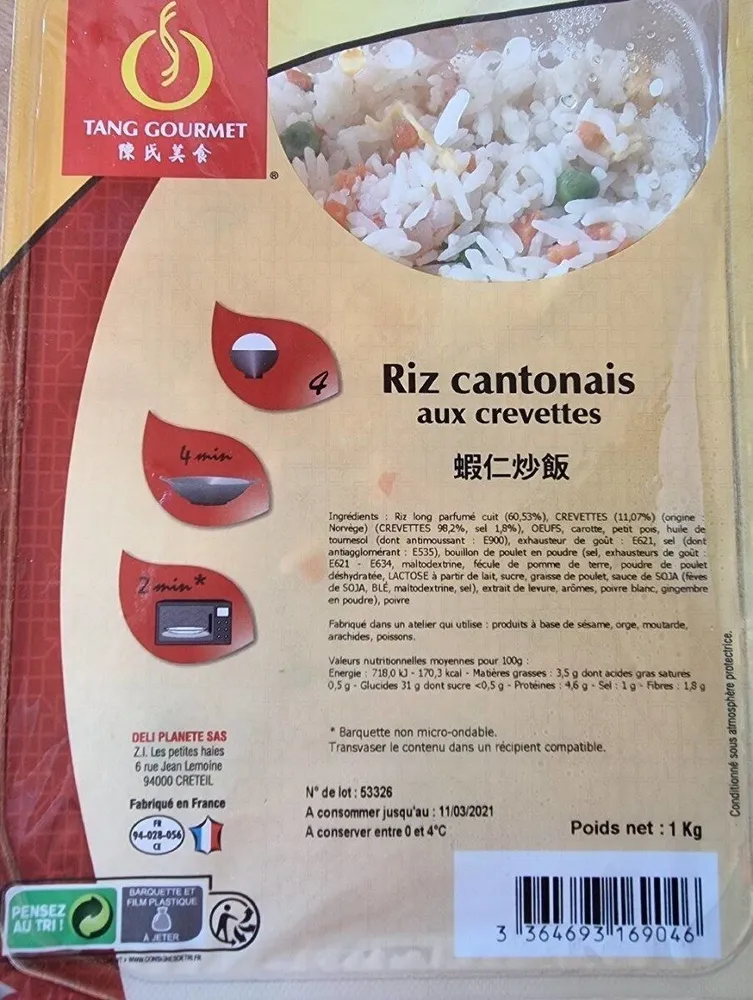 Riz cantonnais aux crevettes