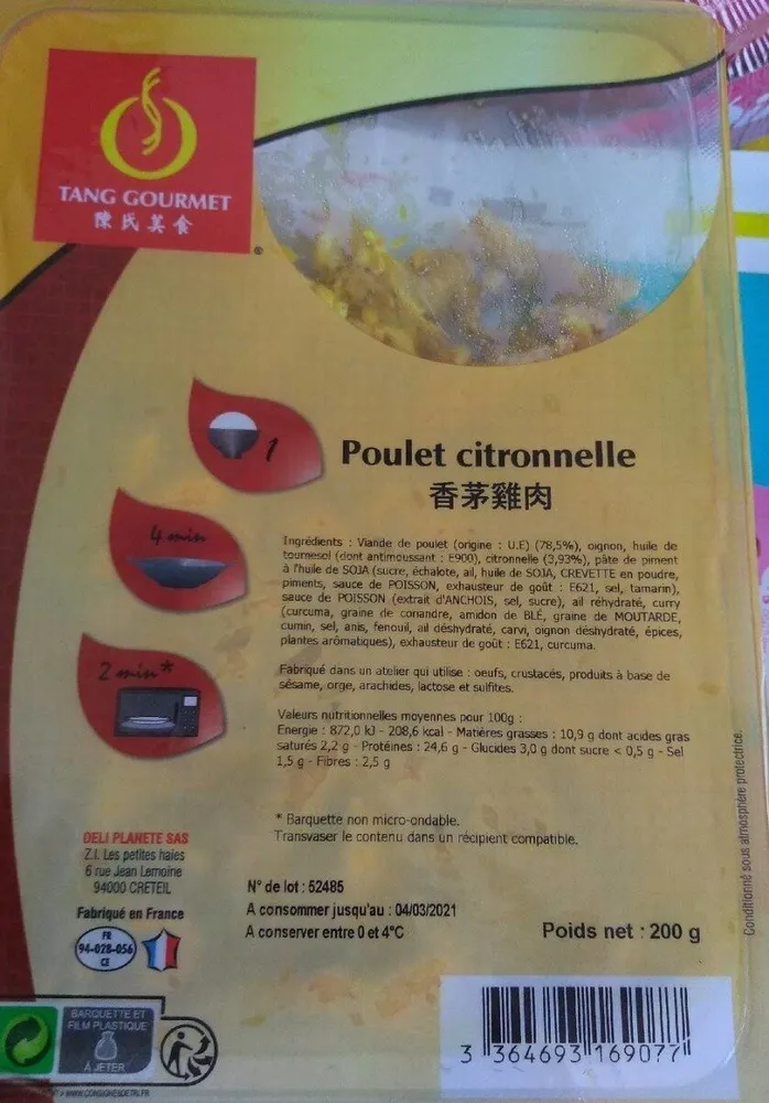 Poulet citronnelle