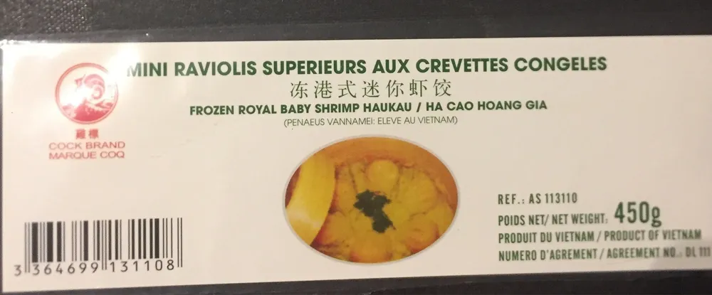 Mini raviolis superieur aux crevettes