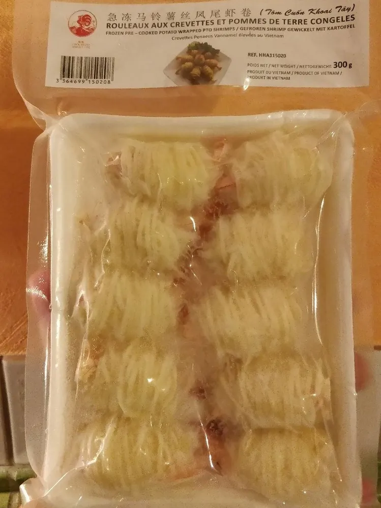 Rouleaux aux Crevettes et Pommes de Terre Congelés